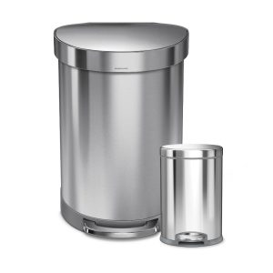 60L semi-round step can with liner rim with 4.5L round step can
