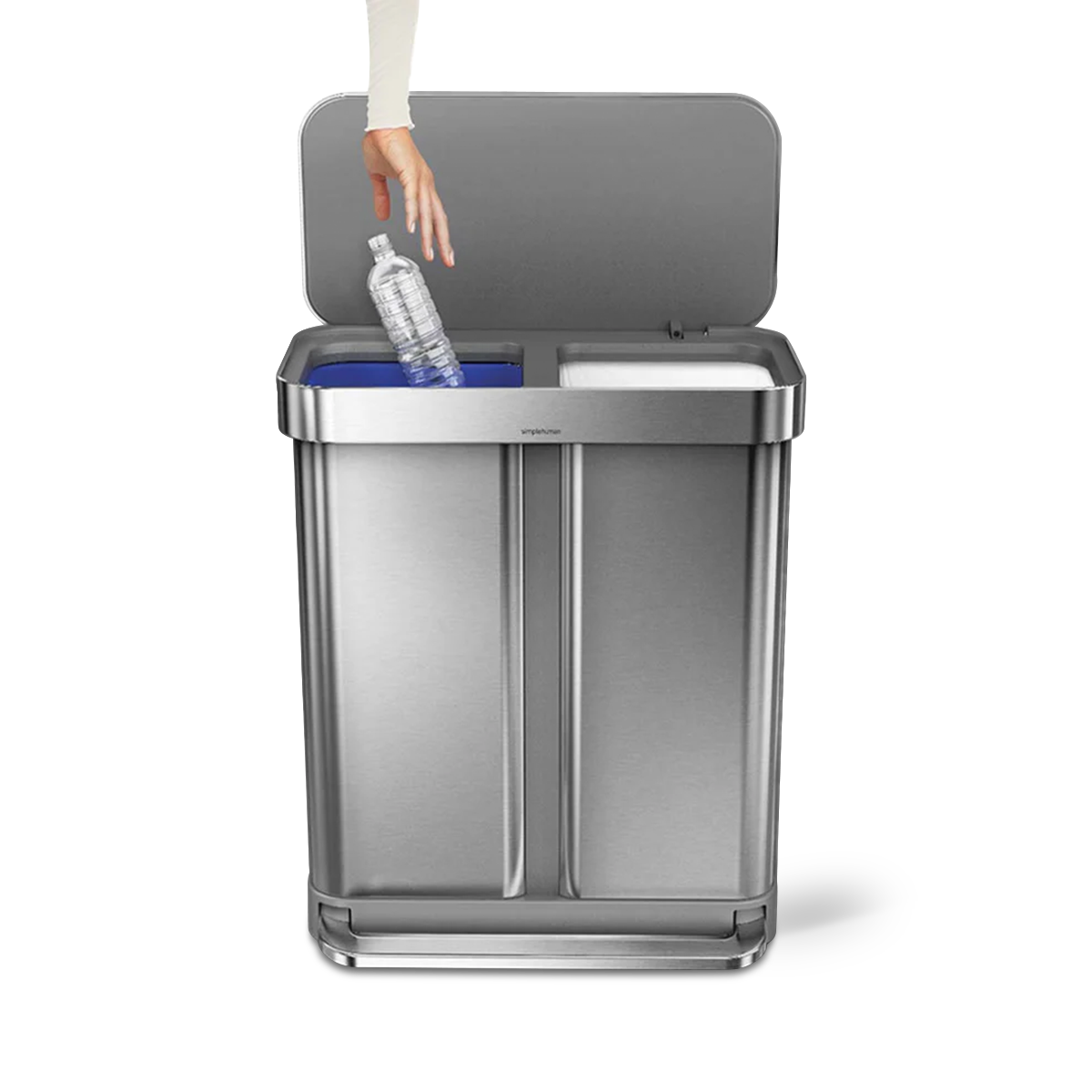 gen1 58L dual compartment rectangular sensor can with voice and motion control - Image 5
