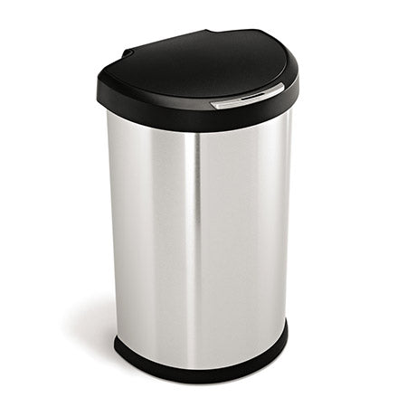 gen1 45L semi-round steel sensor trash can w/ plastic lid - Image 2