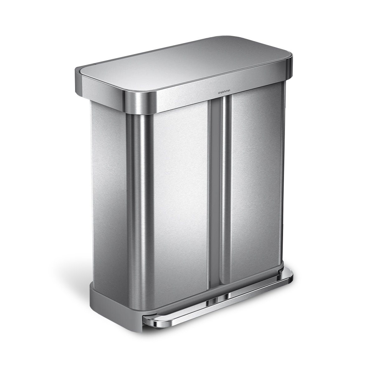 58L Dual Compartment Rectangular Step Can with Liner Pocket - Image 16