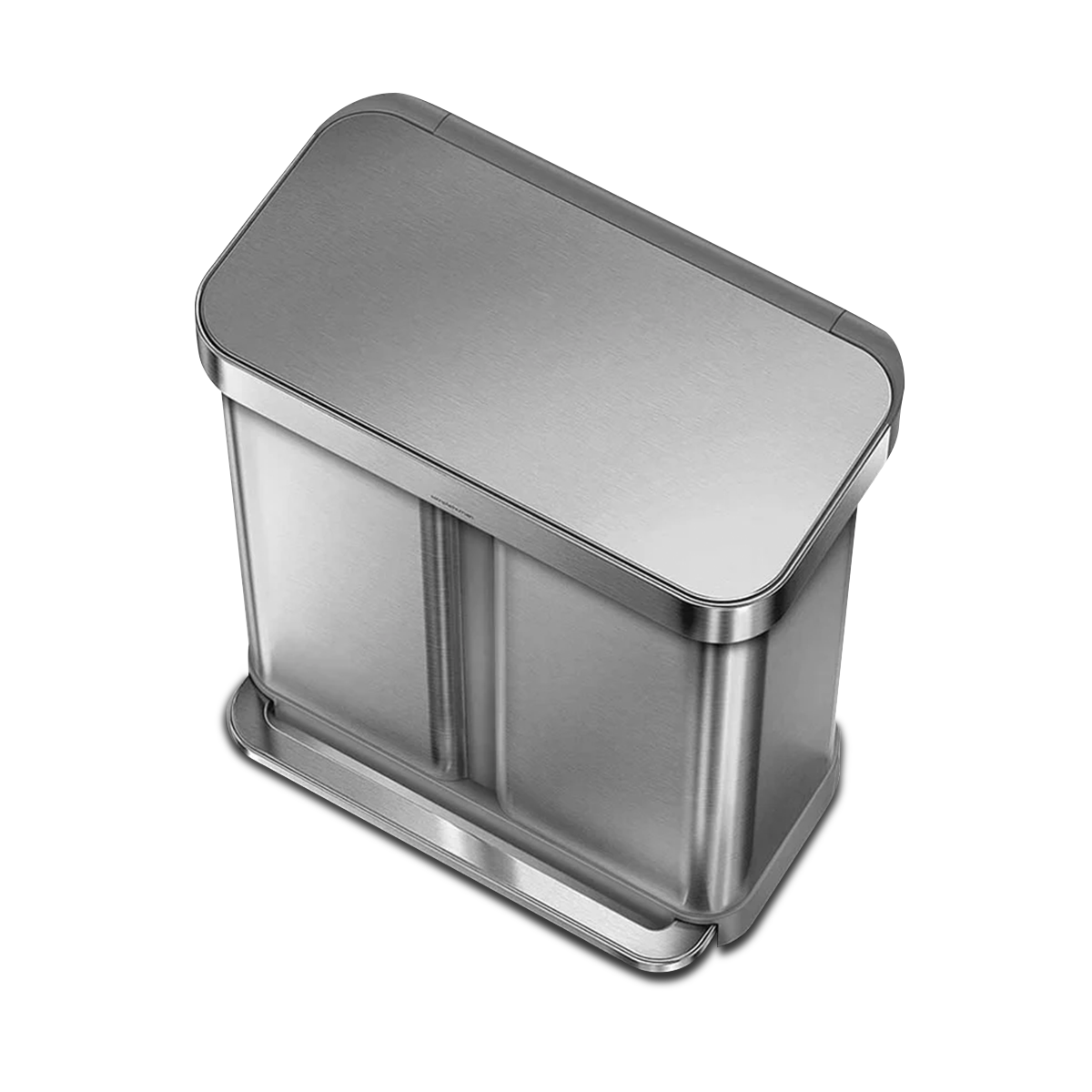 58L Dual Compartment Rectangular Step Can with Liner Pocket (Bundled with Compost Caddy and Liners) - Image 4